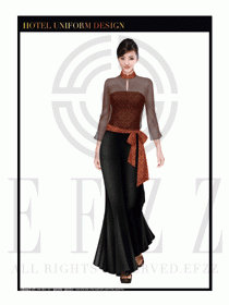 酒店中餐廳迎賓制服設(shè)計(jì)圖703