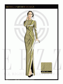 酒店中餐廳迎賓制服設(shè)計(jì)圖708