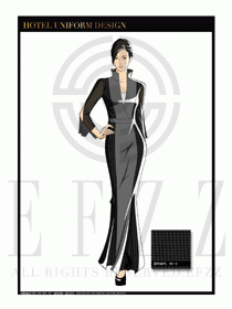酒店中餐廳迎賓制服設(shè)計(jì)圖746