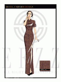 酒店中餐廳迎賓制服設計圖734
