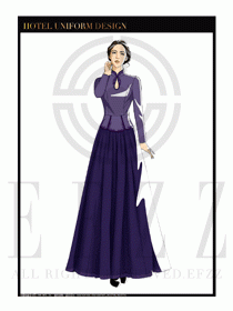 酒店中餐廳迎賓制服設計圖741