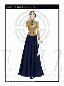 酒店中餐廳迎賓制服設(shè)計圖742