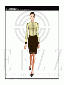 女時尚職業(yè)裝長袖襯衫設計圖190