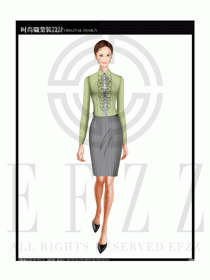 女時尚職業(yè)裝長袖襯衫設(shè)計圖157