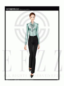 女時尚職業(yè)裝長袖襯衫設(shè)計圖172