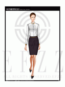 女時(shí)尚職業(yè)裝長袖襯衫設(shè)計(jì)圖186