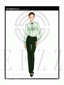 女時尚職業(yè)裝長袖襯衫設計圖217