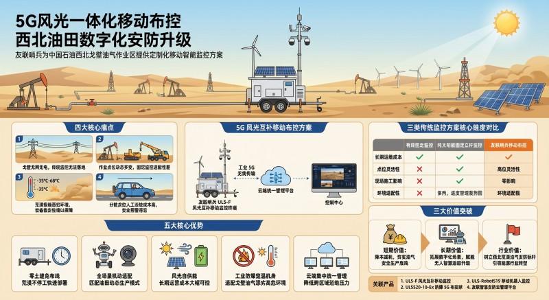 無懼戈壁荒漠！友聯哨兵5G移動安防方案成功落地中石油西北油氣作業區