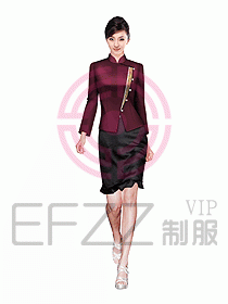 中餐服務(wù)員服裝設(shè)計(jì)效果圖1036