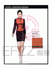 中餐服務員服裝設計效果圖1072