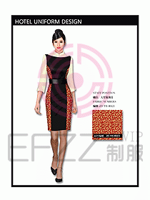 中餐服務(wù)員制服設(shè)計效果圖1099