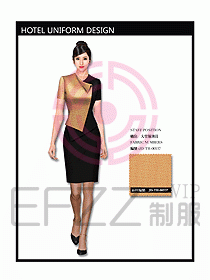 中餐服務(wù)員制服設(shè)計效果圖1102