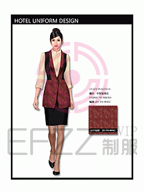 中餐服務員制服設計效果圖1113