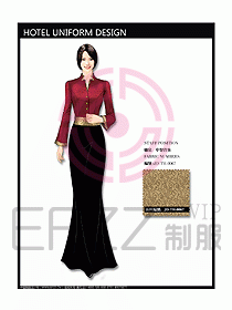 中餐迎賓制服設(shè)計效果圖568