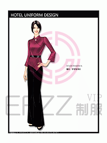 中餐服務員制服設計效果圖1132
