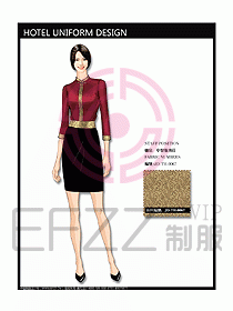 中餐服務(wù)員制服設(shè)計(jì)效果圖1136