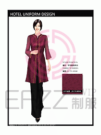 酒店中餐服務員制服效果圖1158