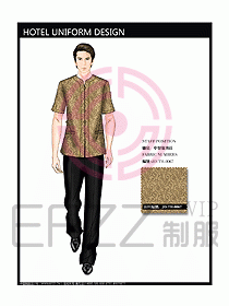 酒店中餐服務(wù)員制服效果圖1164