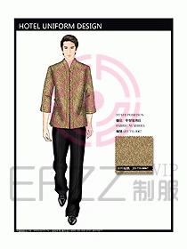 酒店中餐服務員制服效果圖1162