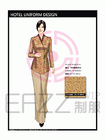 酒店中餐服務(wù)員制服效果圖1167