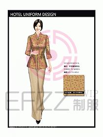 酒店中餐服務(wù)員制服效果圖1168