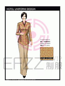 酒店中餐服務(wù)員制服效果圖1169