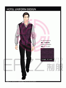 酒店中餐服務(wù)員制服效果圖1175