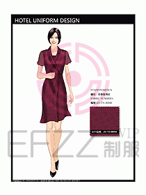 酒店中餐服務(wù)員制服效果圖1174