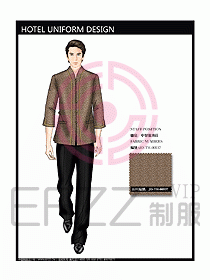 酒店中餐服務(wù)員制服效果圖1181