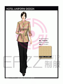 酒店中餐服務(wù)員制服效果圖1184