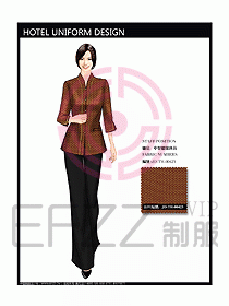 酒店中餐服務(wù)員制服效果圖1182