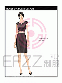 酒店總臺接待員制服設計效果圖433