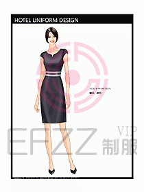 酒店總臺接待員制服設計效果圖437