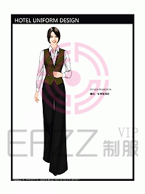 酒店中餐服務(wù)員制服設(shè)計效果圖1188
