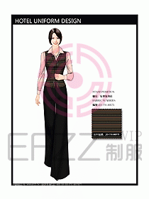 酒店中餐服務(wù)員制服設(shè)計效果圖1185