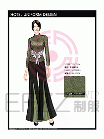 酒店中餐服務(wù)員制服設(shè)計效果圖1194