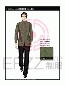 酒店中餐服務員制服設計效果圖1192