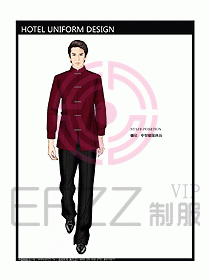 酒店中餐服務(wù)員制服設(shè)計(jì)效果圖1191
