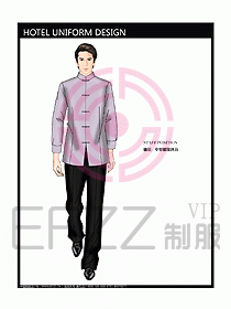 酒店中餐服務員制服設(shè)計效果圖1196