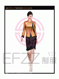酒店中餐服務(wù)員制服設(shè)計(jì)圖1268