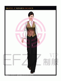 酒店中餐服務(wù)員制服設(shè)計(jì)圖1288