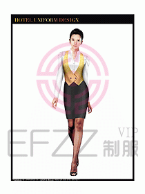 酒店西餐服務生制服設計圖785
