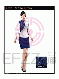 中餐服務(wù)員酒店制服設(shè)計(jì)圖1304